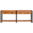 Konsolborde 2 pcs Brun 200 x 33 x 75 cm Massivt Akacietræ