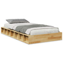 Sengeramme uden madras 90x200 cm Massivt træ Eg
