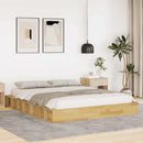Sengeramme uden madras 140x200 cm Massivtræ Eg