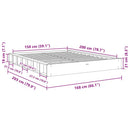 Sengeramme uden madras 150x200 cm Massivt træ Eg