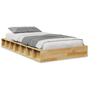 Sengeramme uden madras 75x190 cm Massivt træ Eg