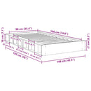 Sengeramme uden madras 90x190 cm Massivt træ Eg