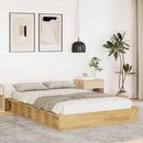 Sengeramme uden madras 120x190 cm Massivt træ Eg