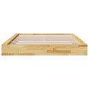 Sengeramme uden madras 135x190 cm Massivt træ Eg