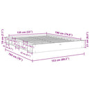 Sengeramme uden madras 135x190 cm Massivt træ Eg