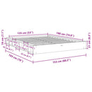 Sengeramme uden madras 135x190 cm Massivt træ Eg