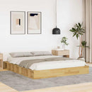 Sengeramme uden madras 135x190 cm Massivt træ Eg