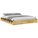 Sengeramme uden madras 140x190 cm Massivtræ Eg