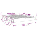 Sengeramme uden madras 140x190 cm Massivtræ Eg