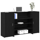 receptionsdisk sort egetræ 180x50x103,5 cm konstrueret træ