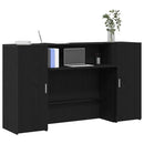 receptionsdisk sort egetræ 180x50x103,5 cm konstrueret træ
