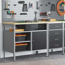 Arbejdsbænk Sort og grå 100 x 55 x 85 cm Ingeniørtræ og stål