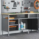 Arbejdsbænk Sort og grå 100 x 55 x 85 cm Ingeniørtræ og stål