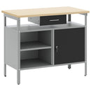 Arbejdsbænk Sort og grå 100 x 55 x 85 cm Ingeniørtræ og stål