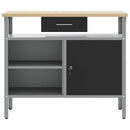 Arbejdsbænk Sort og grå 100 x 55 x 85 cm Ingeniørtræ og stål