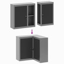 Værktøjsskab Sort og grå 55 x 55 x 55 cm Ingeniørtræ og stål