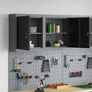 Værktøjsskab Sort og grå 50 x 20 x 55 cm Ingeniørtræ og stål