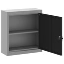 Værktøjsskab Sort og grå 50 x 20 x 55 cm Ingeniørtræ og stål