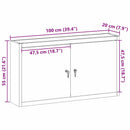 Værktøjsskab Sort og grå 100 x 20 x 55 cm Ingeniørtræ og stål