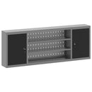 Værktøjsskab Sort og grå 150 x 20 x 55 cm Ingeniørtræ og stål