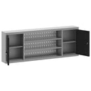 Værktøjsskab Sort og grå 150 x 20 x 55 cm Ingeniørtræ og stål