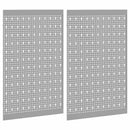 Værktøjs Vægpanel 2 pcs Grå 100 x 1 x 80 cm Ingeniørtræ og stål