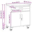 Trolley rulleværksted med skuffe Rød og Grå 75 x 45 x 85 cm