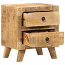 sengeborde 2 stk. 40x32x46 cm massivt ru mangotræ