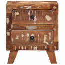 sengeborde 2 stk. 40x32x46 cm massivt genbrugstræ