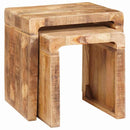 Indskudsborde 2 stk. Brun 46 x 40 x 46 cm Massivt mangotræ