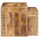 Indskudsborde 2 stk. Brun 46 x 40 x 46 cm Massivt mangotræ
