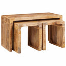 Nesting Bord 3 stk. Brun 82 x 40 x 46 cm Massivt mangotræ