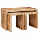 Nesting Bord 3 stk. Brun 82 x 40 x 46 cm Massivt mangotræ