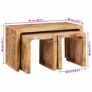 Nesting Bord 3 stk. Brun 82 x 40 x 46 cm Massivt mangotræ