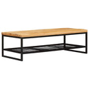 Sofabord Brun og sort 110 x 55 x 35 cm Massivt mangotræ