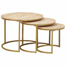 Nesting Kaffeborde 3 pcs Brun Massivt mangotræ og stål
