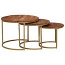 Nesting Kaffeborde 3 pcs Honningbrun Massivt mangotræ og stål