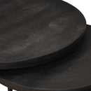 Nesting Kaffeborde 3 pcs Sort Massivt mangotræ og stål