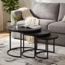 Nesting Kaffeborde 3 pcs Sort Massivt mangotræ og stål