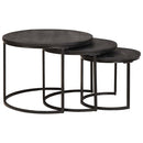 Nesting Kaffeborde 3 pcs Sort Massivt mangotræ og stål