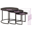 Nesting Kaffeborde 3 pcs Sort Massivt mangotræ og stål