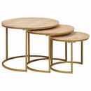 Nesting Kaffeborde 3 pcs Brun Massivt mangotræ og stål