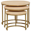 Nesting Kaffeborde 3 pcs Brun Massivt mangotræ og stål