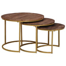 Nesting Kaffeborde 3 pcs Mørk Brun Massivt mangotræ og stål