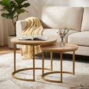 Nesting Kaffeborde 2 pcs Brun Massivt mangotræ og stål
