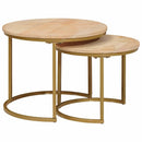 Nesting Kaffeborde 2 pcs Brun Massivt mangotræ og stål