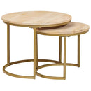 Nesting Kaffeborde 2 pcs Brun Massivt mangotræ og stål