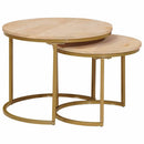 Nesting Kaffeborde 2 pcs Brun Massivt mangotræ og stål
