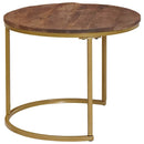 Nesting Kaffeborde 2 pcs Mørk Brun Massivt mangotræ og stål