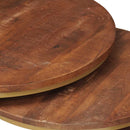 Nesting Kaffeborde 2 pcs Honningbrun Massivt mangotræ og stål